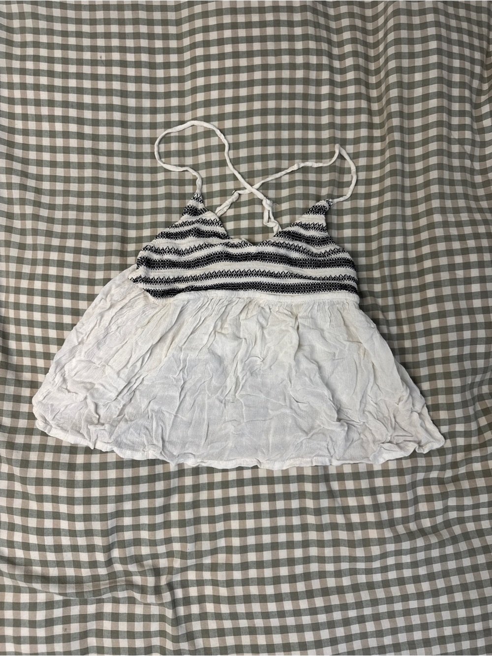 Striped Knit Bustier White Flowing Cami